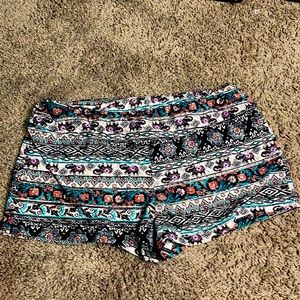 Hot Kiss spandex shorts, multi colored, XL